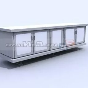 White Lower Cabinet Kitchen Furniture 3d model
