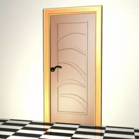 Commercial House Flush Door 3d model
