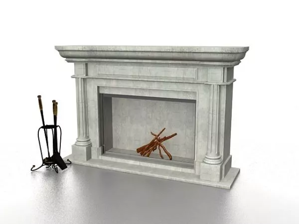 Marble Fireplace Modern Shape 3d model