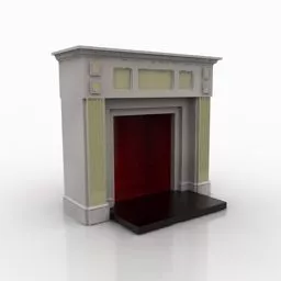 Concrete Fireplace Design 3d model