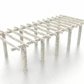 Painted Concrete Garden Pergola 3d model
