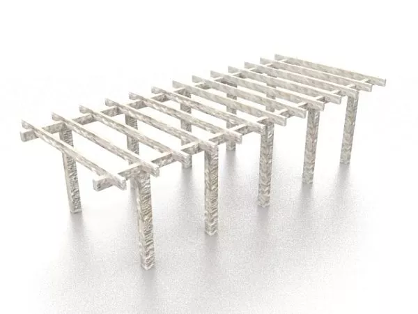 Painted Concrete Garden Pergola 3d model Painted Concrete Garden Pergola 3d model