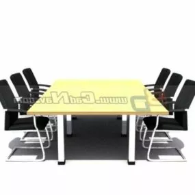 Office Conference Desk And Chairs 3d model