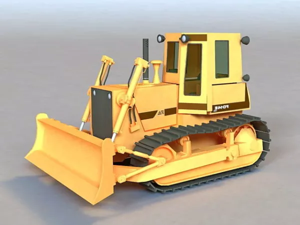 Old Bulldozer Truck 3d model
