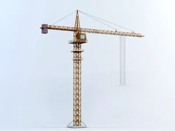 Movable Wheels Crane 3d model