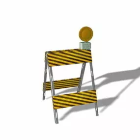 Street Construction Barricade 3d model