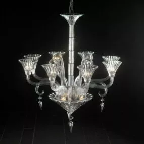 Living Room Contemporary Glass Chandelier 3d model