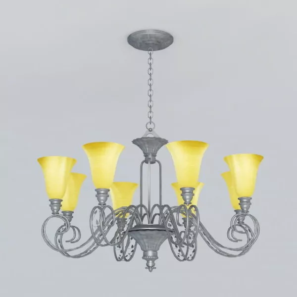 Living Room Contemporary Iron Chandelier 3d model Living Room Contemporary Iron Chandelier 3d model