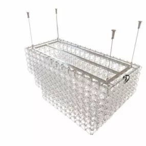 Contemporary Rectangular Shade Chandelier 3d model
