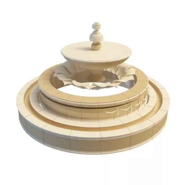 Rustic Water Fountain Pump Column 3d model