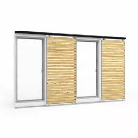 Wooden Sliding Window 3d model