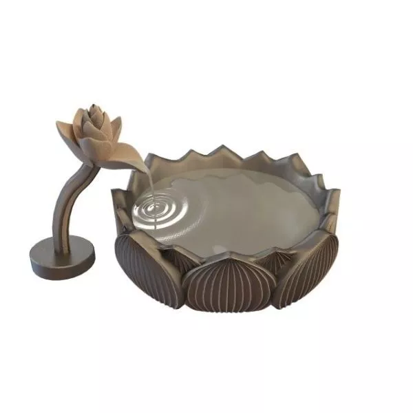 Copper Lotus Style Fountain 3d model Copper Lotus Style Fountain 3d model