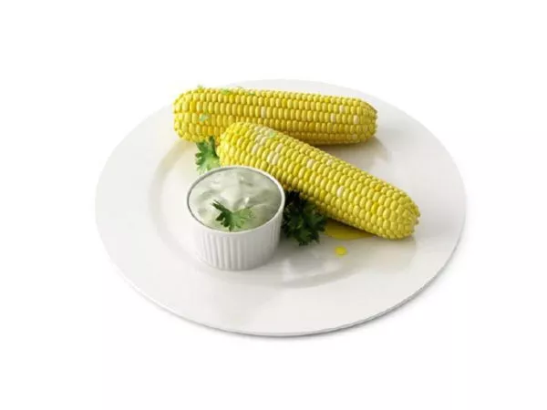 Food Corn Cob With Butter In Plate 3d model Food Corn Cob With Butter In Plate 3d model