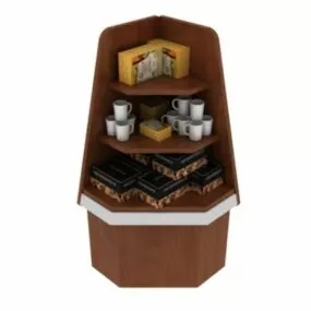 Bakery Shop Corner Display Cabinet 3d model