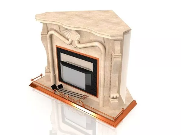 Corner Stone Fireplace Design 3d model Corner Stone Fireplace Design 3d model