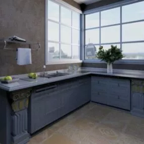 Corner Kitchen Cabinet Furniture 3d model