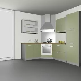 Corner Kitchen Design Decoration 3d model