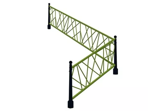 Fence With Rails 3d model