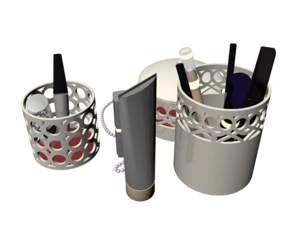 Cosmetic Lipsticks Stack In Tray 3d model