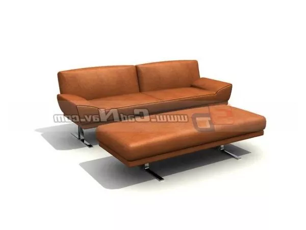 Couch Settee Furniture With Footstool 3d model Couch Settee Furniture With Footstool 3d model