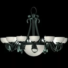 Country Style Old Chandelier Lighting 3d model