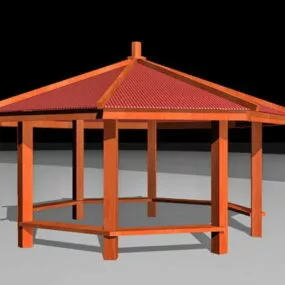 Antique Country Style Gazebo 3d model
