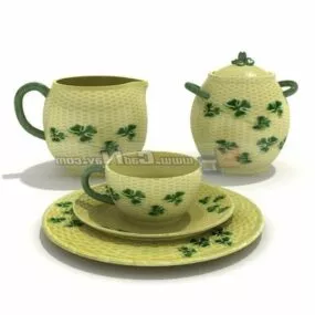 Kitchen Glaze Coffee Cup Set 3d model