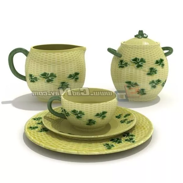 Porcelain Cup Stack Tableware 3d model