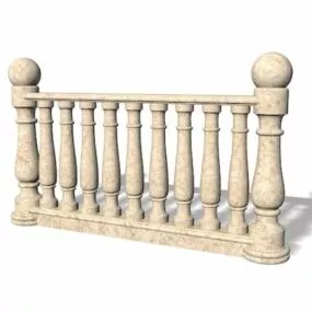 Stone Marble Antique Railings 3d model