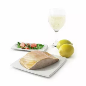 Food Creamed Salmon With Champagne 3d model