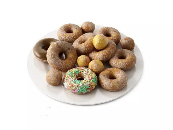 Crispy Doughnuts Food On Plate 3d model Crispy Doughnuts Food On Plate 3d model