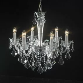 Living Room Crystal 6 Candle Chandelier 3d model