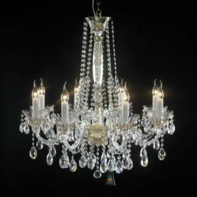 Living Room Crystal Candle Chandelier 3d model