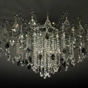 Electric Crystal Chandelier Flush Mount Light 3d model