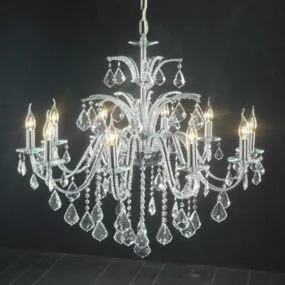 Living Room Crystal Chandelier Candle Lights 3d model
