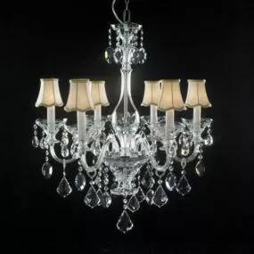 Living Room Crystal Chandelier With Shades 3d model
