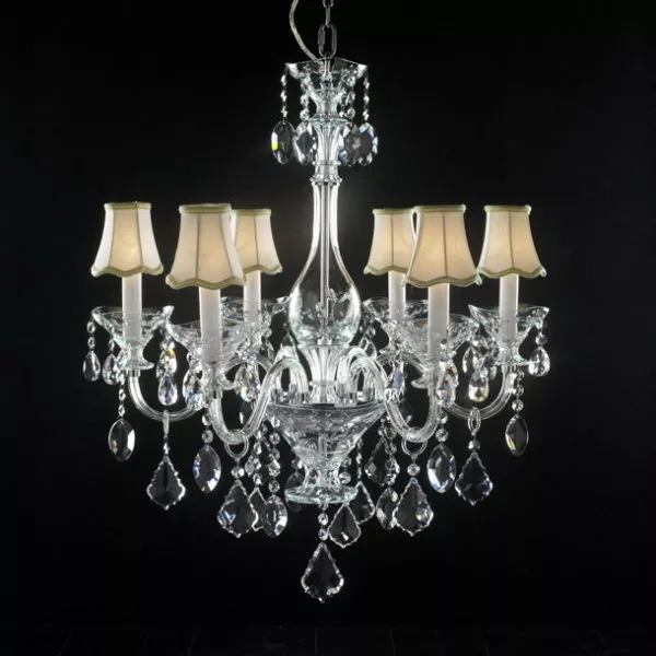 Living Room Crystal Chandelier With Shades 3d model Living Room Crystal Chandelier With Shades 3d model