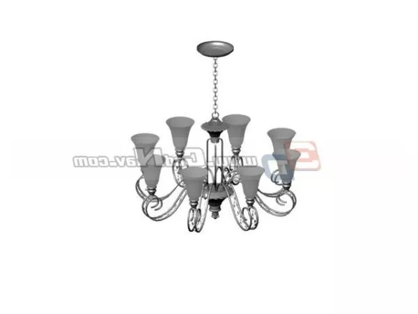 Living Room Crystal Chandeliers Design 3d model Living Room Crystal Chandeliers Design 3d model