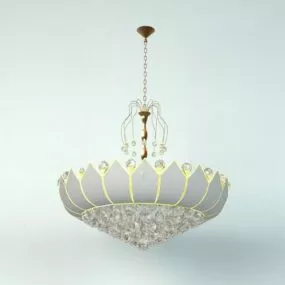 Elegant Vintage Crystal Crown Chandelier 3d model