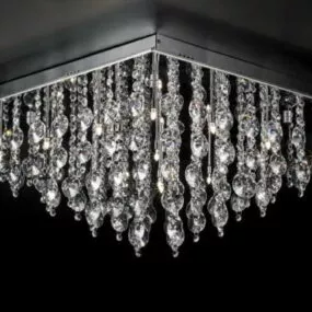 Luxury Crystal Flush Chandelier 3d model