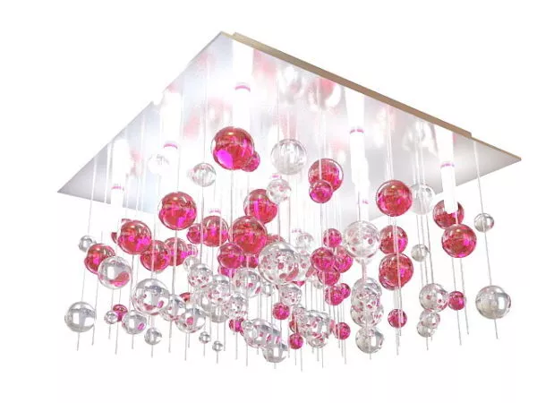 Pink Crystal Ball Ceiling Light 3d model Pink Crystal Ball Ceiling Light 3d model