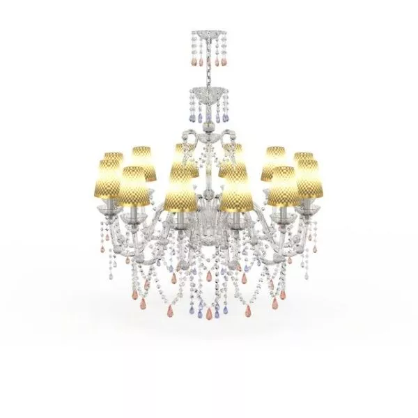 Home Crystal Drop Style Chandelier 3d model Home Crystal Drop Style Chandelier 3d model