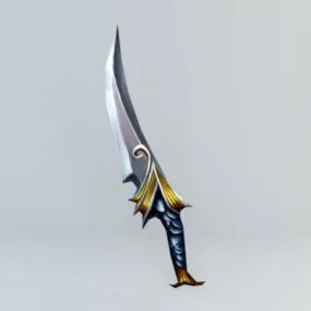 Gaming Curved Dagger 3d model