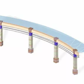 Curved Glass Pergola Outdoor 3d model