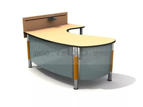 Curved Office Desk Furniture 3d model Curved Office Desk Furniture 3d model