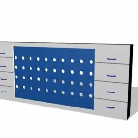 Curved Metal Radiator Cover 3d model