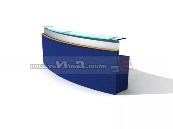 Curved Office Reception Desk 3d model Curved Office Reception Desk 3d model
