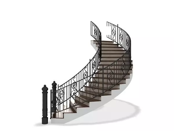 Curved Stair Design Iron Railing 3d model Curved Stair Design Iron Railing 3d model