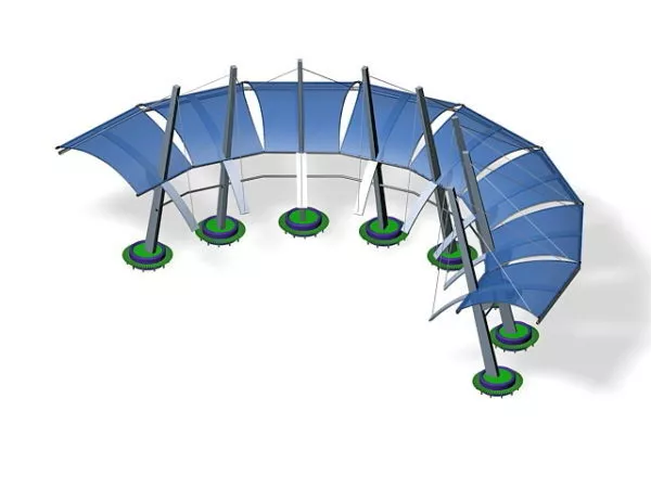 Outdoor Curved Tensile Structure 3d model Outdoor Curved Tensile Structure 3d model