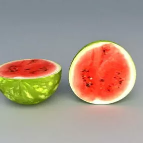 Realistic Cut Watermelon Half 3d model
